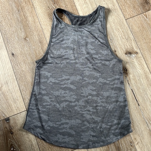 NoBull Gray Camo Racerback Lightweight Textured Tank - Picture 2 of 10